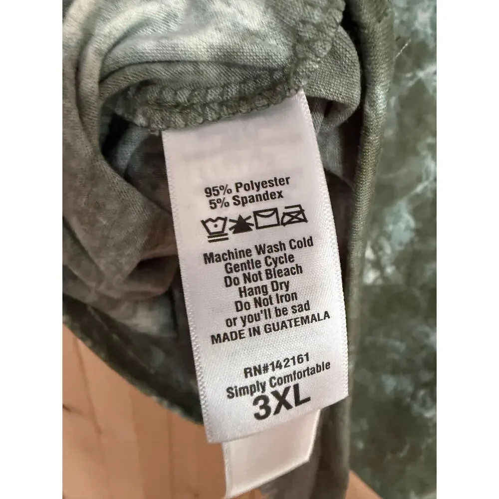 LulaRoe | NWT Green Tie Dye Linda Bat Wing Dolman Top | Size 3XL (24-26)